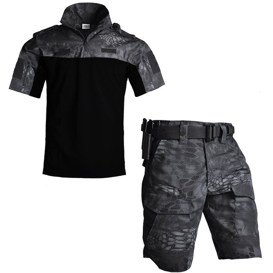 Men's Cotton Multi-Pocket Casual Short Sleeve Shirt + Short Pants - Old Dog Trading