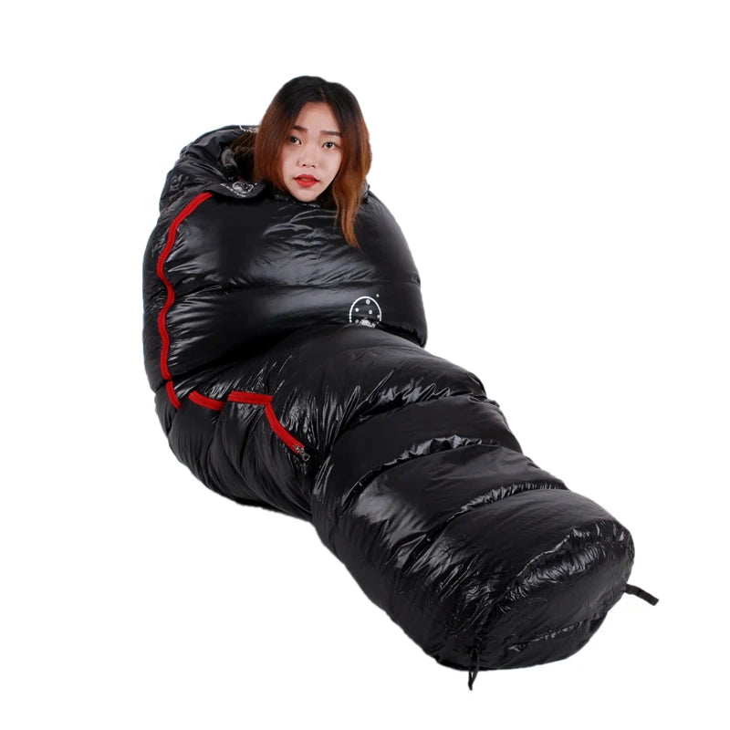 Load image into Gallery viewer, Black Snow Mummy Style Sleep Bag for Outdoor Camping 32-50 Degree Fahrenheit - Old Dog Trading
