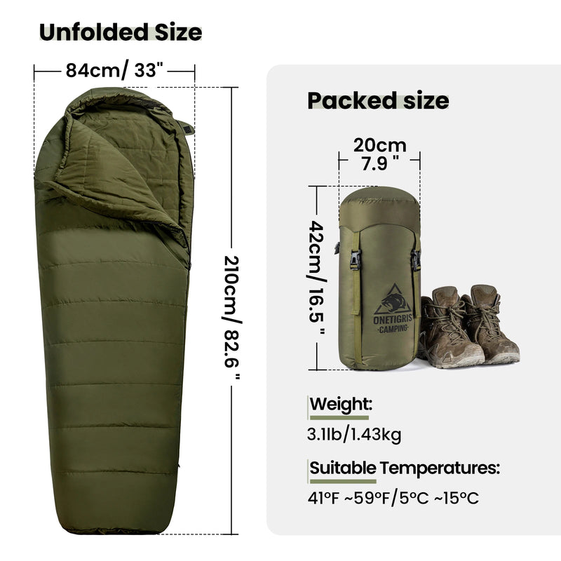 Load image into Gallery viewer, OneTigris 3-season 1-person Outdoor Mummy Sleeping Bag - Old Dog Trading
