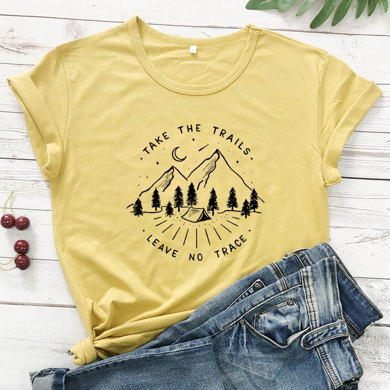 Load image into Gallery viewer, Take The Trails Leave No Trace Women&#39;s T-shirt - Old Dog Trading
