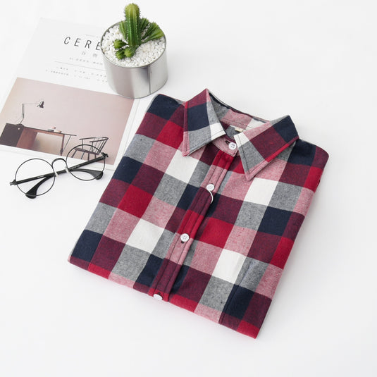 Women's Long Sleeve Flannel Blouse / Shirt - Old Dog Trading