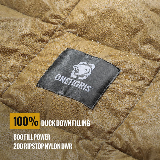 OneTigris Camping Blanket 2-person Extra Large and Wide 3-season Lightweight Duck Down for Camping - Old Dog Trading